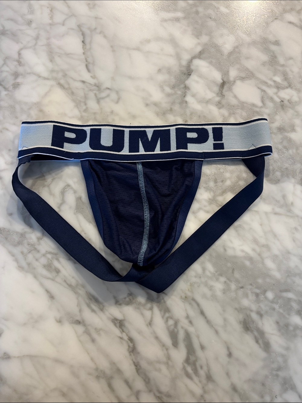 PUMP! Men’s Navy Blue Jockstrap with Contrast Waistband